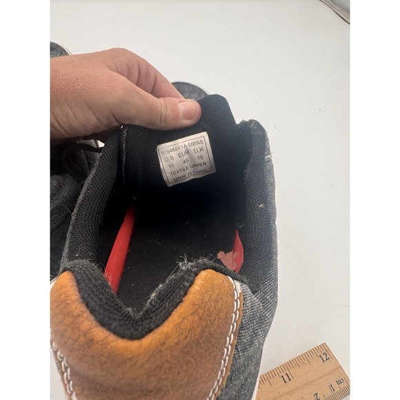 Levis Shoes Mens Size 11 Black Denim Upper Low Top Sneakers Skater Grunge Goth - Picture 3 of 8